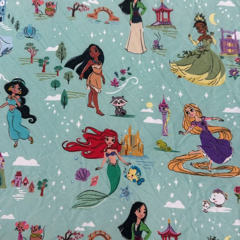 Little Sleepies Mint Disney Princess Print crib sheet